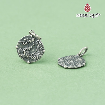 Charm bạc treo mặt dây chuyền hình rồng - Ngọc Quý Gemstones