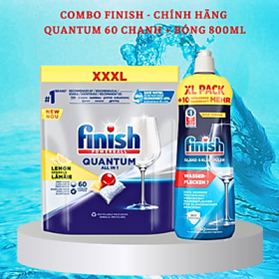 Nước bóng 1150ml + 100 Viên rửa bát finish quantum 14 in 1