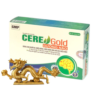￼Cere dưỡng não Gold  - Hộp 30 viên  – Dưỡng Não hết đau đầu, đau mỏi vai gáy, rối loạn tiền đình, Lisse