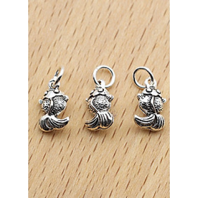 Combo 3 cái charm bạc hình cá vàng reo - Ngọc Quý Gemstones