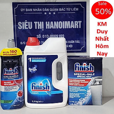 Combo Bột Finish 2.5kg + Muối Finish 1.2kg + Nước làm bóng Finish 1150ml