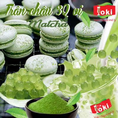 Combo Trân châu 3Q vị dâu Yoki & Trân châu 3Q vị Matcha Yoki·
