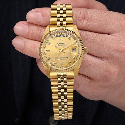 Đồng Hồ Nam Cadisen C8229M1 Chính Hãng Full Box Chống Nước Kính Chống Xước Dây Thép BH 2 Năm Máy Cơ