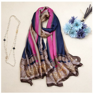 Khăn choàng lụa 90x180cm to rộng, họa tiết độc đáo xinh K02