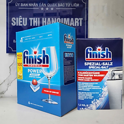 COMBO VIÊN RỬA BÁT FINISH (ĐỨC) 90 VIÊN + MUỐI 1.2kg LARGO (DÀNH CHO MÁY RỬA CHÉN 9-10-12-13-14 BỘ)