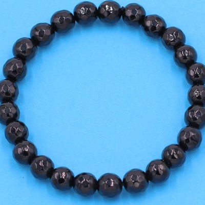 Chuỗi đeo tay - thạch anh đen cắt giác 6 ly - hợp mệnh Thủy, mệnh Mộc