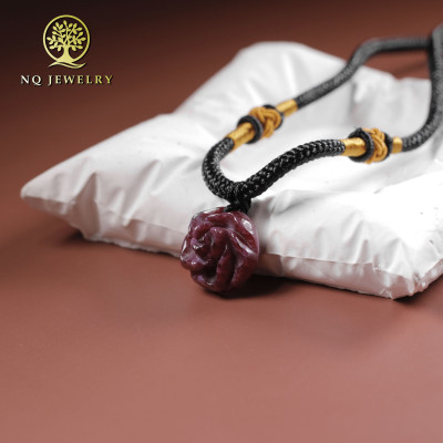 Mặt dây chuyền hoa mẫu đơn đá ruby Nam Phi mệnh hỏa, thổ - Ngọc Quý Gemstones