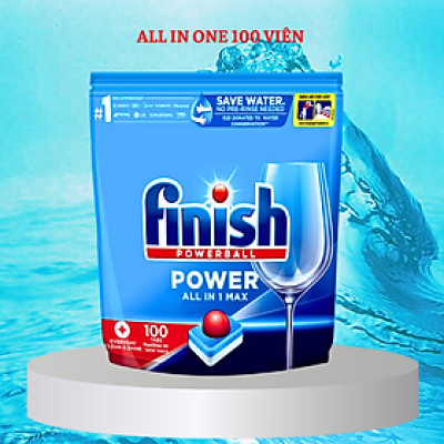 Túi 100 viên rửa chén Finish All In 1 Max Dishwasher Tablets QT028268