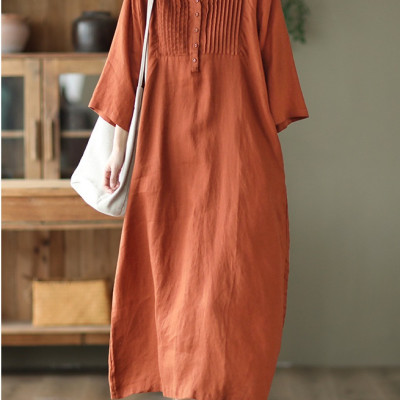 {#HàngMớiVề} Váy Đầm Nữ Thiết Kế Cao Cấp Cổ Xẻ Dáng Suông Tôn Dáng, Đầm Midi Chất Liệu Sang Trọng Da190