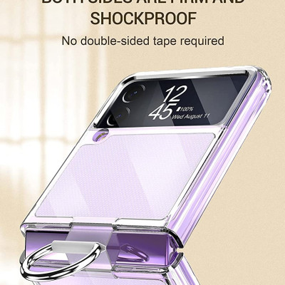 Ốp lưng chống sốc trong suốt kèm iring cho Samsung Galaxy Z Flip 3 hiệu Likgus Cover Ring (chất liệu cao cấp, thiết kế iring chống rơi rớt) - hàng nhập khẩu