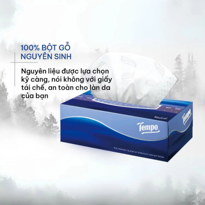 Lốc 4 Khăn Giấy Hộp Tempo 86 Tờ - Không Mùi