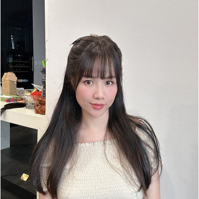 Mái 2in1 mái thưa tóc thậ.t nữ - Tóc Giả Vân Anh Wig