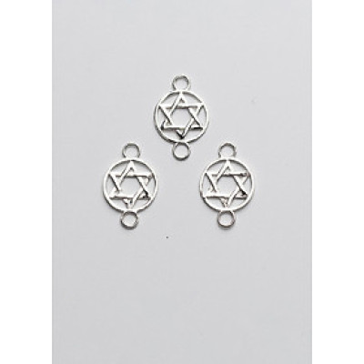 Combo 3 cái charm bạc khóa liên kết vòng tay, dây chuỗi hình sao 6 cánh - Ngọc Quý Gemstones