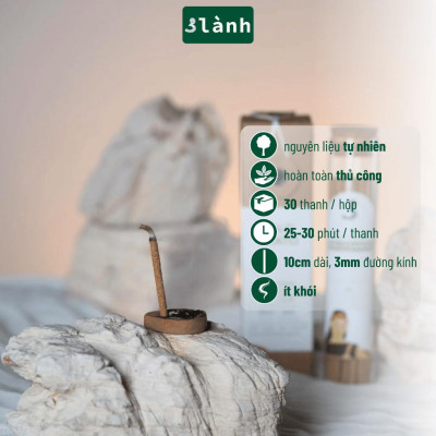 Nhang Thủ Công Palo Santo 3 Lành Hộp 30 Que 100 % Tự Nhiên Tặng Kèm Đế Chăm Không Hóa Chất Xông Thơm