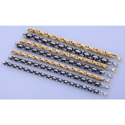 Vòng tay nam - Lắc tay nam titan cao cấp đẹp sang trọng inox ziczac vuông trangsucpt cỡ 9mm PTLTNA79