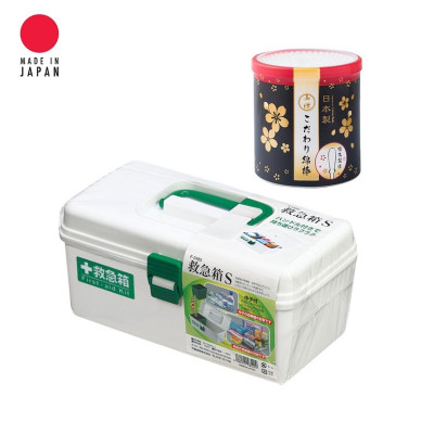 Combo hộp đựng thuốc gia đình + Hộp 180 tăm bông ngoáy tai nội địa Nhật Bản (Made in Japan)