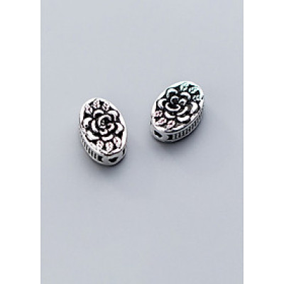 Charm bạc hình trái xoan xỏ ngang - Ngọc Quý Gemstones 