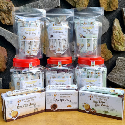 Cà Phê Hòa Tan Nguyên Chất SỮA DỪA GIÀ LÀNG - Bì Zip 10 gói