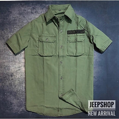 Áo sơ mi ngắn tay US.Army_kaki_túi hộp