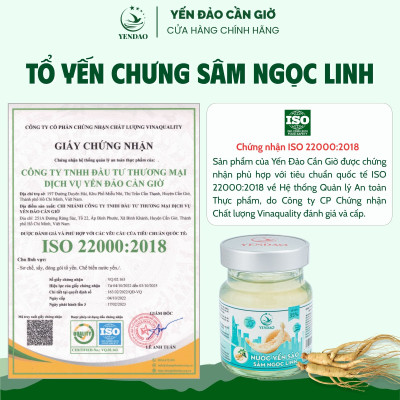 Yến Đảo - Hũ Yến Sào Sâm Ngọc Linh Hỗ Trợ Bổ Phổi, Bổ Huyết, Tăng Cường Sức Đề Kháng 6 Hộp 70ml