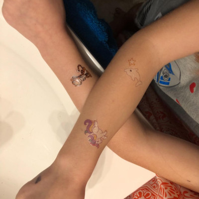 Set 20 Tờ Hình Xăm Phát Sáng Miếng Dán Tattoo Tạm Chời Chống Nước Chữ Tiếng anh Sun Shine