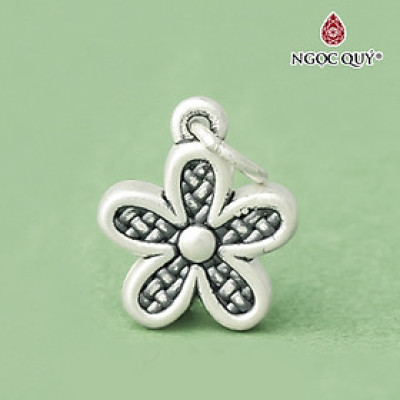 Charm bạc hình hoa đào dễ thương treo - Ngọc Quý Gemstones