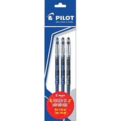 Combo Pilot 12 : 2 Bút Gel P500 Mực Xanh + 1 Bút Gel P500 Mực Đen