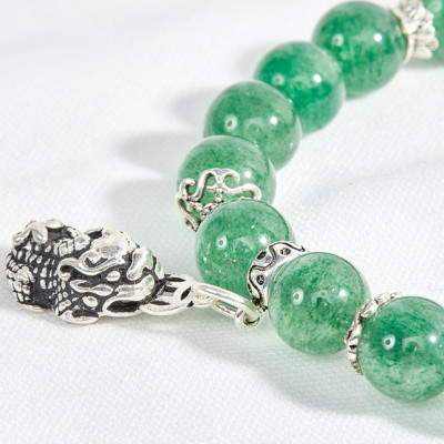 Vòng tay thạch anh xanh phối charm Tỳ Hưu Ngọc Quý Gemstones