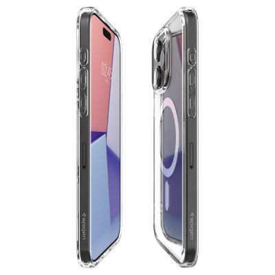 Ốp lưng dành cho iPhone 15 Pro Max SPIGEN Crystal Hybrid MagFit White - Hàng Chính Hãng