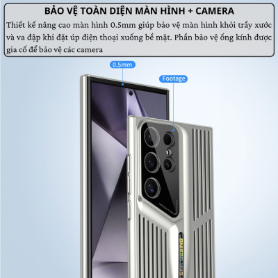 Ốp lưng tản nhiệt chống sốc cho Samsung Galaxy S25 Ultra / S24 Ultra / S23 Ultra / S22 Ultra hiệu HOTCASE Cooling - Làm mát máy, bảo vệ camera, chống va đập - Hàng nhập khẩu
