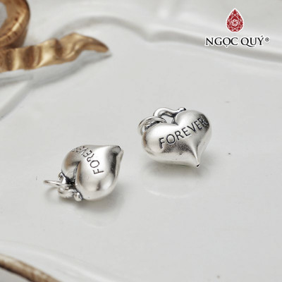 Charm treo trái tim 3D - Ngọc Quý Gemstones