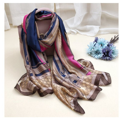 Khăn choàng lụa 90x180cm to rộng, họa tiết độc đáo xinh K02