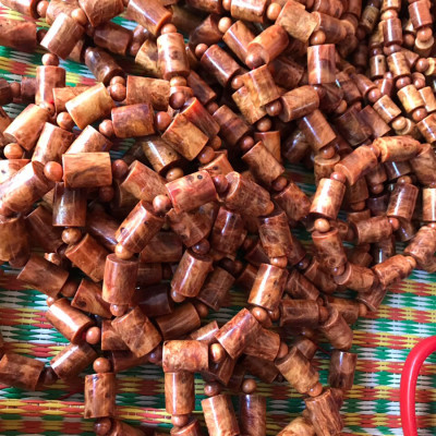 Vòng tay gỗ Đốt Trúc Nu Huyết Long để mộc (BH644) Tĩnh Tâm - Lưu thông khí huyết - Bracelet of HAHANCO