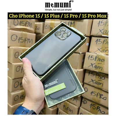 Ốp lưng nhám siêu mỏng 0.3mm cho iPhone 15, 15 Plus, 15 Pro, 15 Pro Max hiệu Memumi, mặt lưng chống trượt, chống bám bẩn - Hàng chính hãng