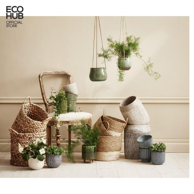 Giỏ lục bình tròn trồng cây / Decor / Đựng đồ Có tay cầm, (4 Khích thước) | EH038
