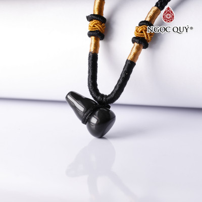 Mặt dây chuyền hồ lô đá obsidan hợp mệnh thủy, mộc - Ngọc Quý Gemstones