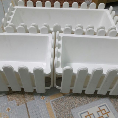 Chậu nhựa hàng rào - Size 45x20x15cm- Cây giả, hoa lụa decor trang trí nhà cửa