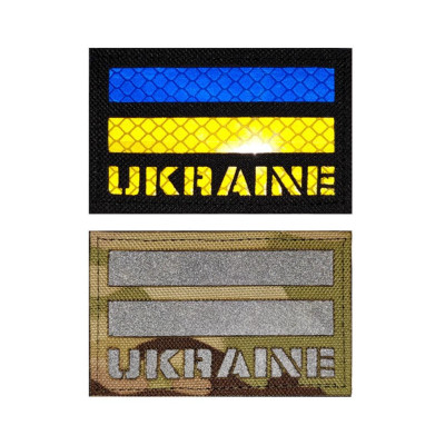 Patch_velcro phản quang cờ Ukraine dán quần áo_ba lô_túi xách