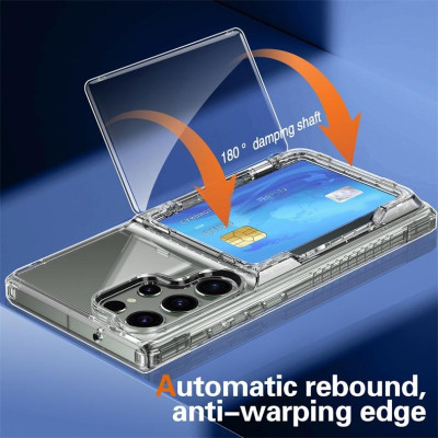 Ốp Lưng Cho Samsung Galaxy S25 Ultra / S25 Plus / S24 Ultra / S24 Plus / S23 Ultra Trong Suốt Chống Sốc Có Ngăn Để Thẻ Làm Giá Đỡ