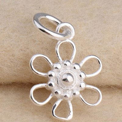 Combo 5 cái charm bạc hình hoa sáu cánh mặt treo - Ngọc Quý Gemstones