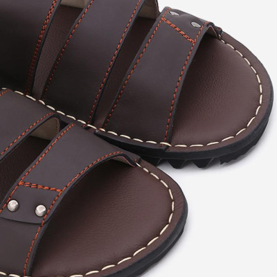 Dép nam Huy Hoàng màu 3 quai màu nâu HT7779