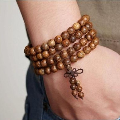 Vòng tay nam nữ 108 hạt 8 ly gỗ đàn hương