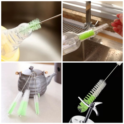  bộ 4 cọ vệ sinh rửa vòi ấm trà, cà phê, lọ chai, đầu ty ngậm bình sữa, lưỡi máy xay sinh tố ( tặng móc dán tường to ) 