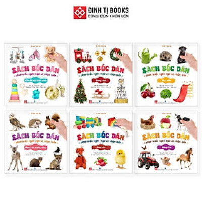 Sách Bóc Dán Phát Triển Ngôn Ngữ Và Nhận Biết - Cho Trẻ Từ 3 Tuổi - Combo 6 Cuốn - Đinh Tị Books