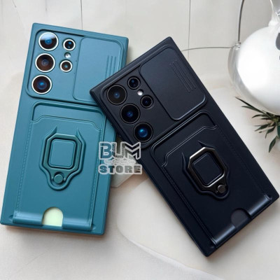 Ốp Lưng Cho Samsung Galaxy S25 Ultra / S24 Ultra / S23 Ultra / S22 Ultra  4 In 1 Có Ngăn Để Thẻ , Kèm Dây Đeo Dài