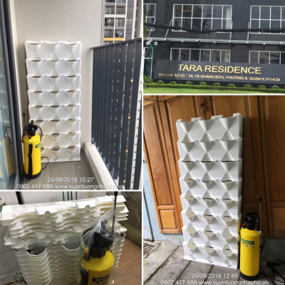 Chậu Treo Trồng Rau Ban Công Đứng Minigarden (Set 10 Bộ) nhập khẩu Châu Âu kèm hệ thống tưới nhỏ giọt bán tự động với năng suất rau cao