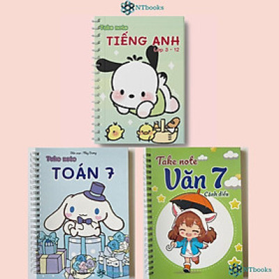 Sách Takenote lớp 7: Toán + Văn Cánh Diều + Tiếng Anh 3-12 khổ A5 (Phiên Bản Mới Nhất)