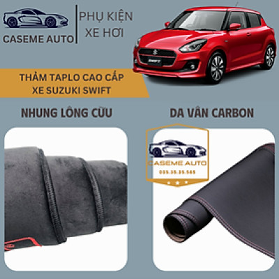 [SUZUKI SWIFT] Thảm Taplo 3 Lớp Dành Cho Xe SUZUKI SWIFT, Nhung Lông Cừu Và Da Vân Carbon Cao Cấp - Hàng Chính Hãng