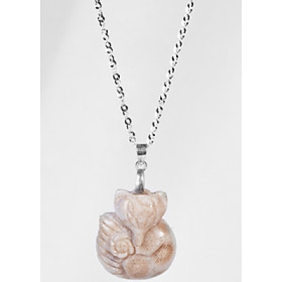 Dây Chuyền Hồ Ly 9 Đuôi San Hô Hóa Thạch Ngọc Quý Gemstones