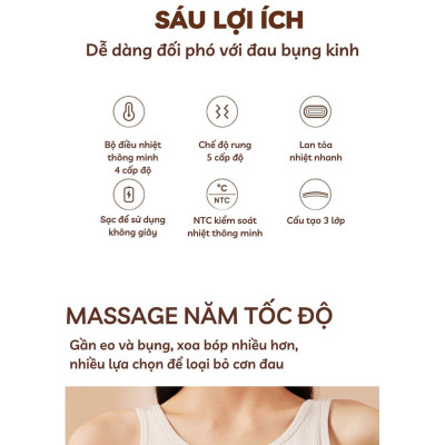 ￼Máy massage đau bụng kinh M28, Có hộp quà tặng, Giảm đau bụng cho phụ nữ đến kì, Chườm nóng, Hỗ trợ chăm sóc sức khỏe